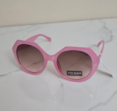 Steve Madden Pink Geometric Oversize Sunglasses 100% UV Protection Designer