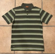 Nike ACG Fit Dry Polo Shirt Mens Small Green Striped Short Sleeve All Condition
