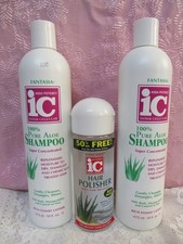 Fantasia IC Hair Polisher Daily Hair Treatment PLUS Pure Aloe Shampoos 16 oz LOT