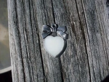 GLOW IN THE DARK Blue Heart and Ribbon Pendant Charm Necklace Accessory