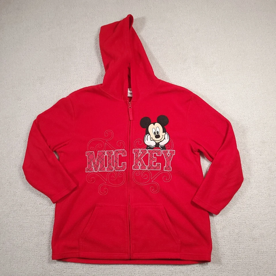 Mickey Mouse Sudadera con Capucha Mujer 1X Cremallera Completa Sudadera Chaqueta Disney Rojo Bordado Foto 2 de 4