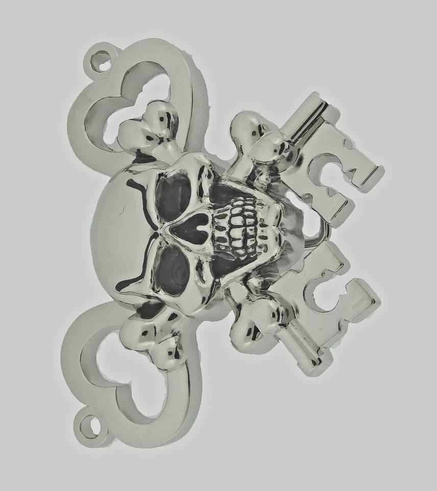 Hebillas de cinturón calavera emblema de metal plateado vintage pirata hombres mujeres rock rebelde rodeo Foto 2 de 4