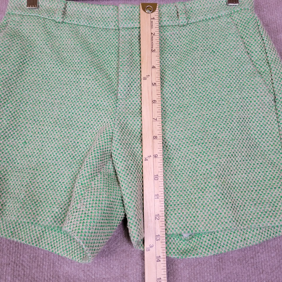 Banana Republic Shorts Women's 0 Chino Green Beige Basket Weave Checkerd 30×4 - Image 4 of 4