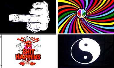3ft x 5ft Polyester Flags ''Woops it Happen, Middle Finger''  Garden Deco Flags