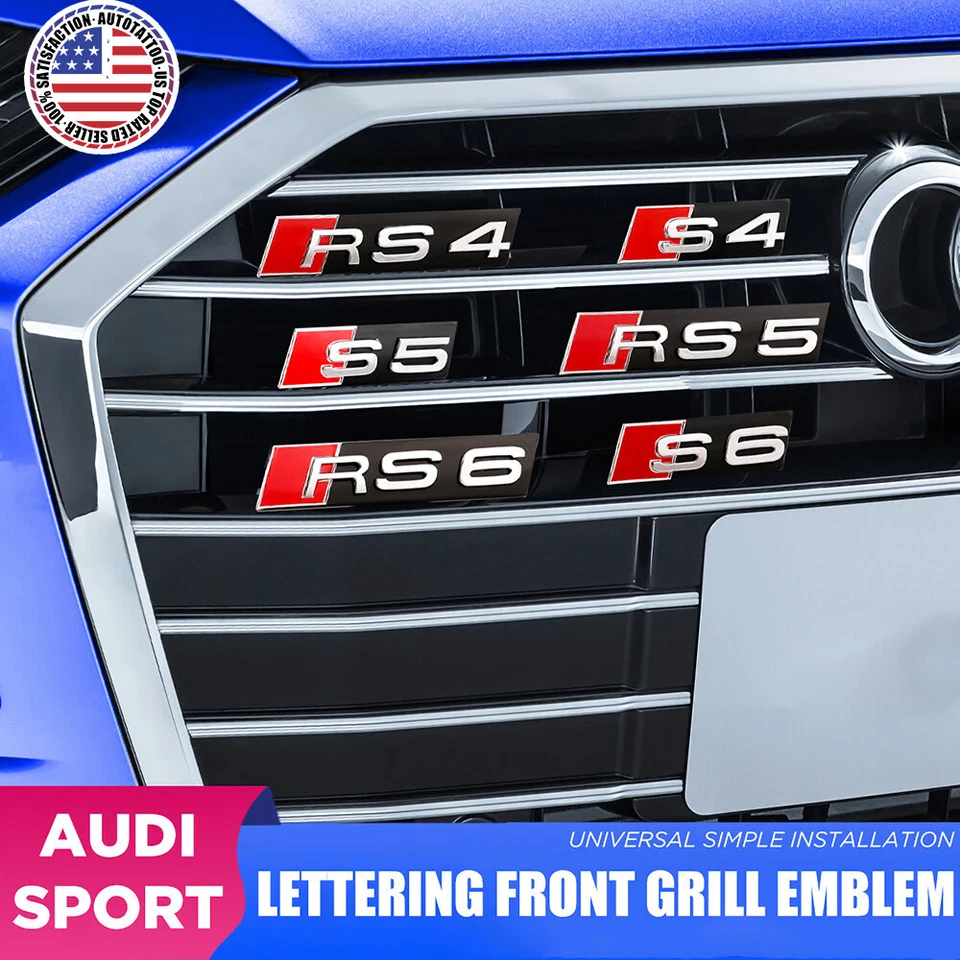 Audi S7 Front Grille Bumper Radiator Lettering Emblem Badge Logo Sport Chrome - Image 4 of 4