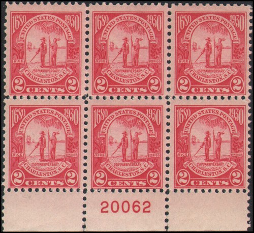 US #683 MLH plate block of 6