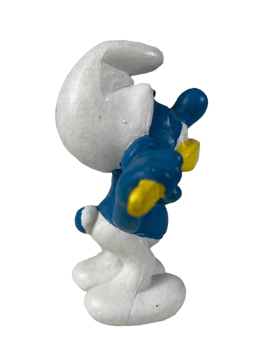 Vintage Smurf Brushing Teeth PVC Figure Peyo Schleich 1979 Smurfs