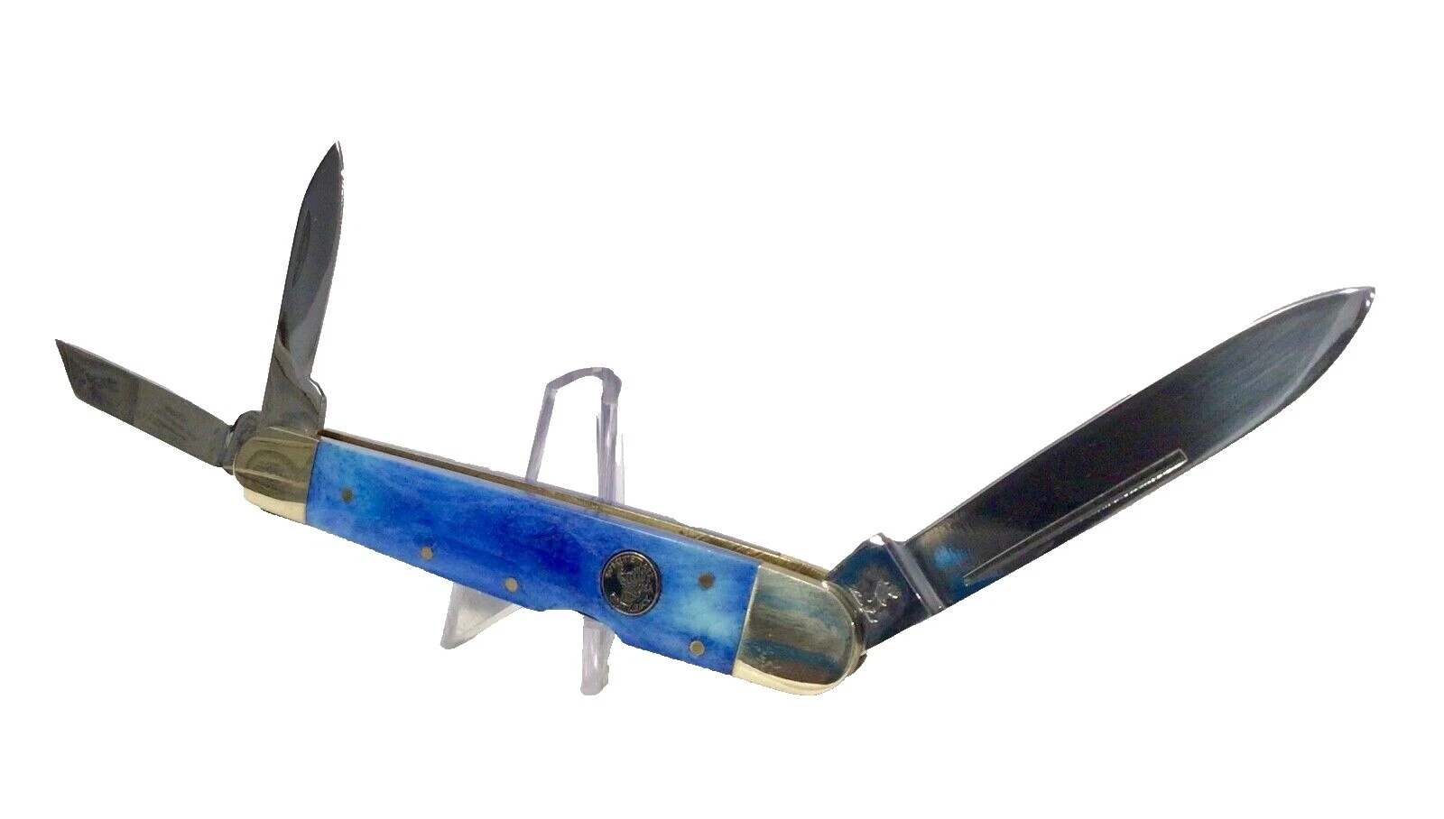 Stainless Steel Handle Vintage Folding Knives 3 Blades