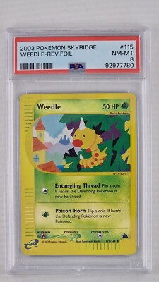 ENG Weedle Reverse Foil  - PSA 8  - 2003 Pokemon - Skyridge