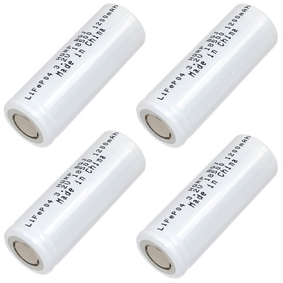 4-Pack 1200mAh IFR-18500 3.2v Battery for Solar Garden Landscape Patio Light
