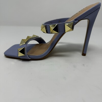 Cape Robbin Juno Studded Stiletto Heels Periwinkle Size 8 Open Square Toe