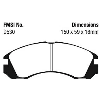 Pastillas de freno delanteras EBC DP4954R Yellowstuff para Mitsubishi Lancer 2014-2015 Foto 3 de 4