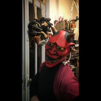 HANNYA SAMURAI red MASK Solid Resin NOH Shogun Tenchu Ninja Karate