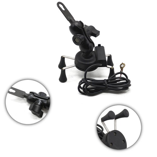 12V Universal X-Grip RAM Motor Bike Car Mount USB Charger GPS Holder Phone Black - 第 4/12 張圖片