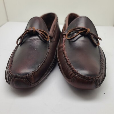 E.T. WRIGHT MENS BOAT LOAFERS 13 M Brown ET Wright Mens Brown Leather Loafers Slip On Shoes Boat Size  main image 2
