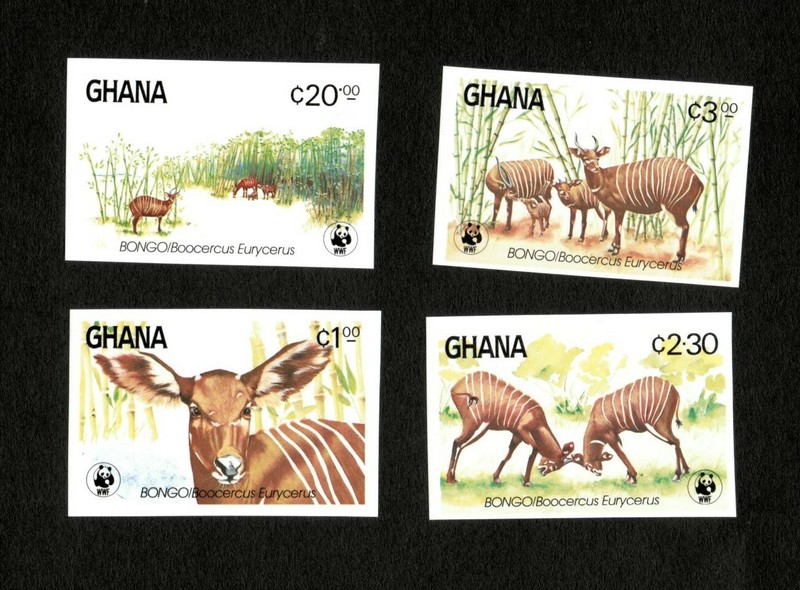 Ghana 1984 - SC# 927-30 WWF Fauna & Flora, Bongo - Imperf Set of 4 Stamps - MNH