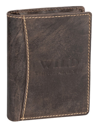 Wild Things Only !!! echt Leder Portemonnaie Geldbörse Herren Hochformat Braun