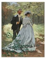 Bazille and Camille (1865) CLAUDE MONET Vintage Painting 22x17" Art Print