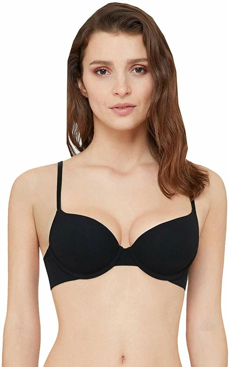 LOU Solid Black Nothing Shape Push Up Underwire Bra , US 34B/UK 34B, NWT