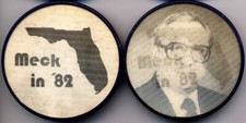 Meck in '82 VARI-VUE Political Campaign Lenticular Pin / Button