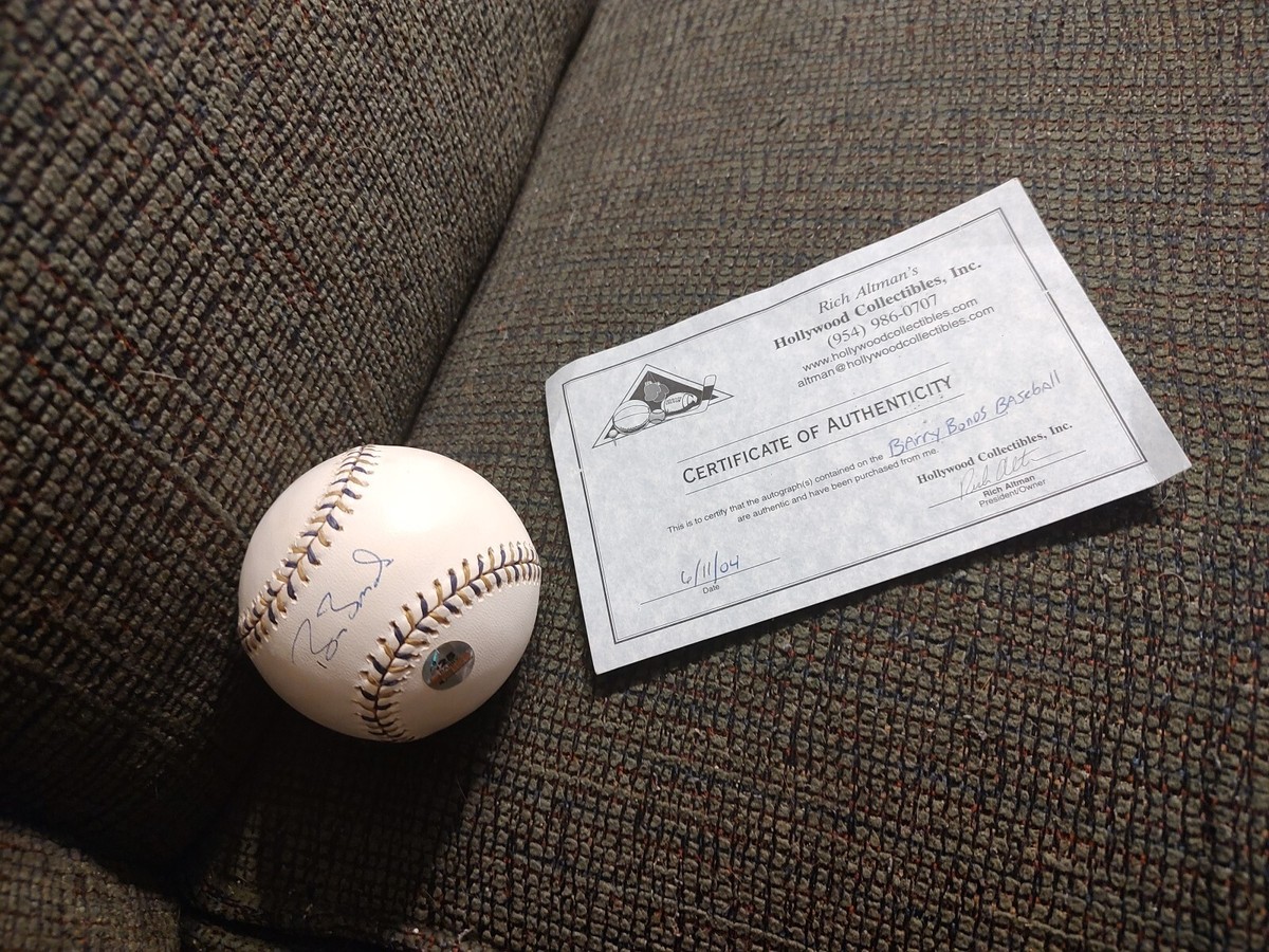 Barry Bonds Signed 2002 All-star Baseball * Hologram * Coa * Bonds