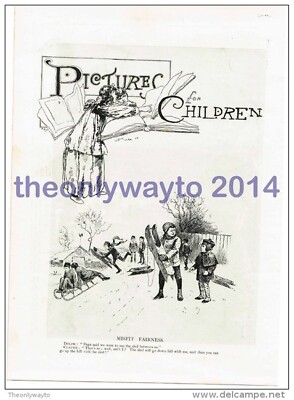 Misfit Fairness (Im Schnee), Komödie Skizze, Buchillustration, um 1895