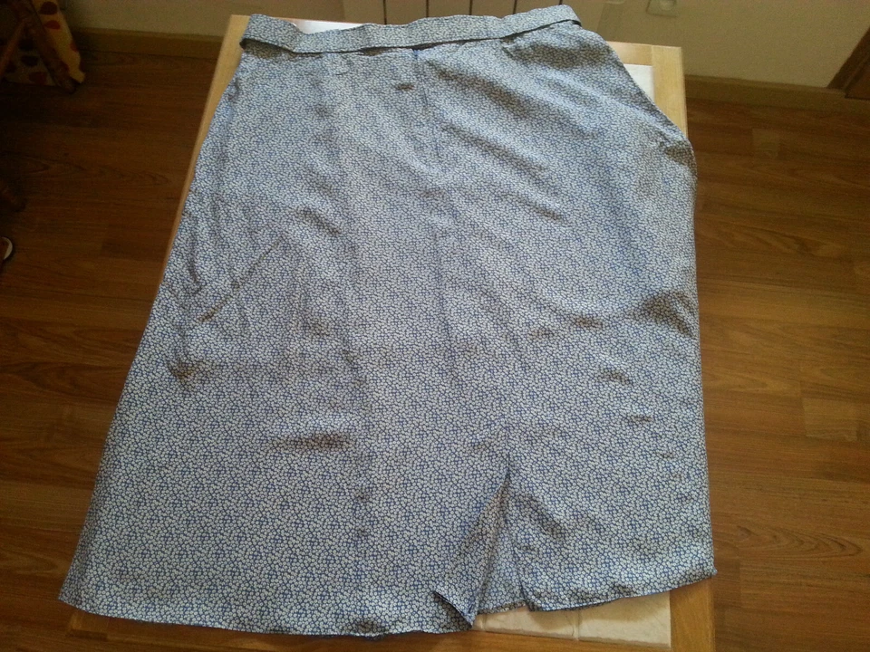 Jupe été doublé Xl - bleu petites fleurs blanches Femme - Photo 2/2