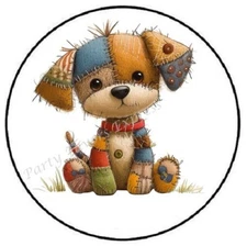 PATCHWORK DOG ENVELOPE SEALS LABELS STICKERS PARTY FAVORS