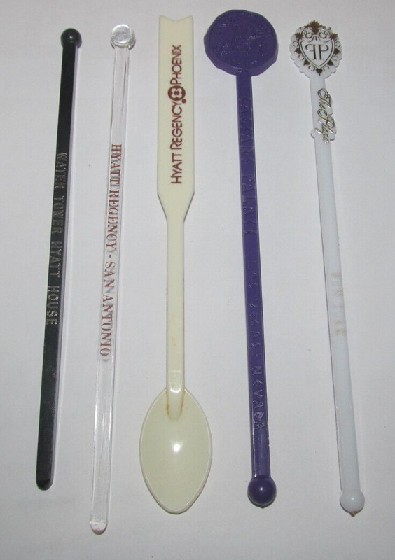 The PLAZA HOTEL NEW YORK Caesars Las Vegas Hyatt Phoenix VINTAGE SWIZZLE STICKS