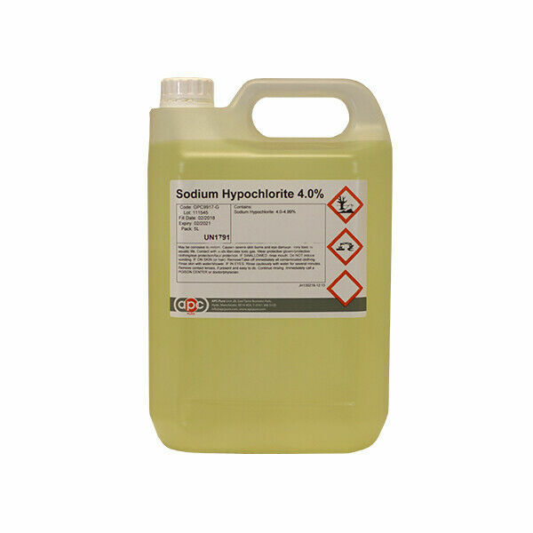 Sodium Hypochlorite 4.0 Liquid Chlorine 4 X 5 Litre for sale online