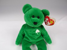 St Patrick Day Irish TY " Erin " Beanie Baby Green D.O.B. 3/17/1997 Origin Tags