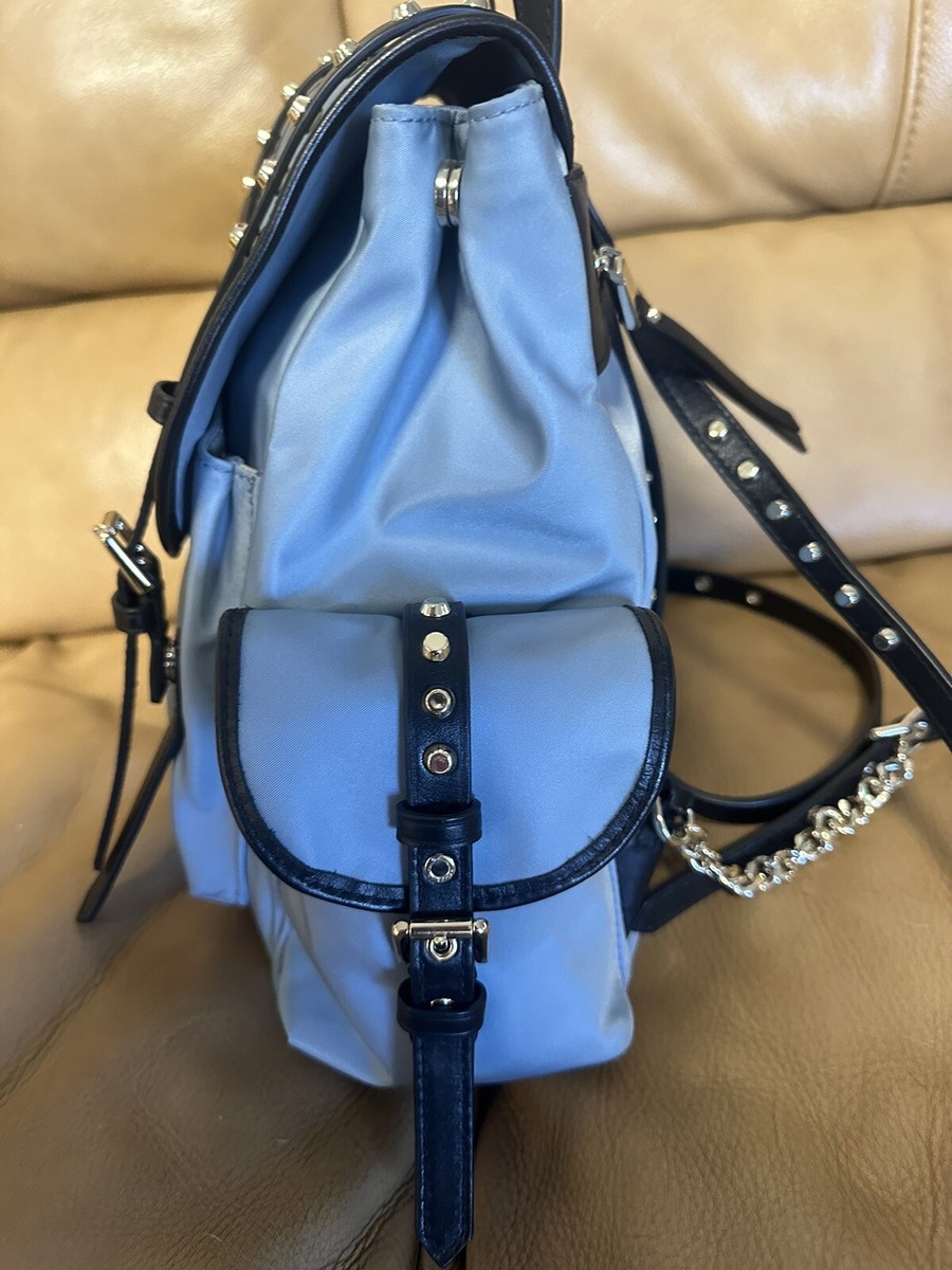 Michael Kors Blue Leather Backpack with Gold Buckles Michael Kors Navy Backpack with Gold Hardware and Logo Plaque main image 3