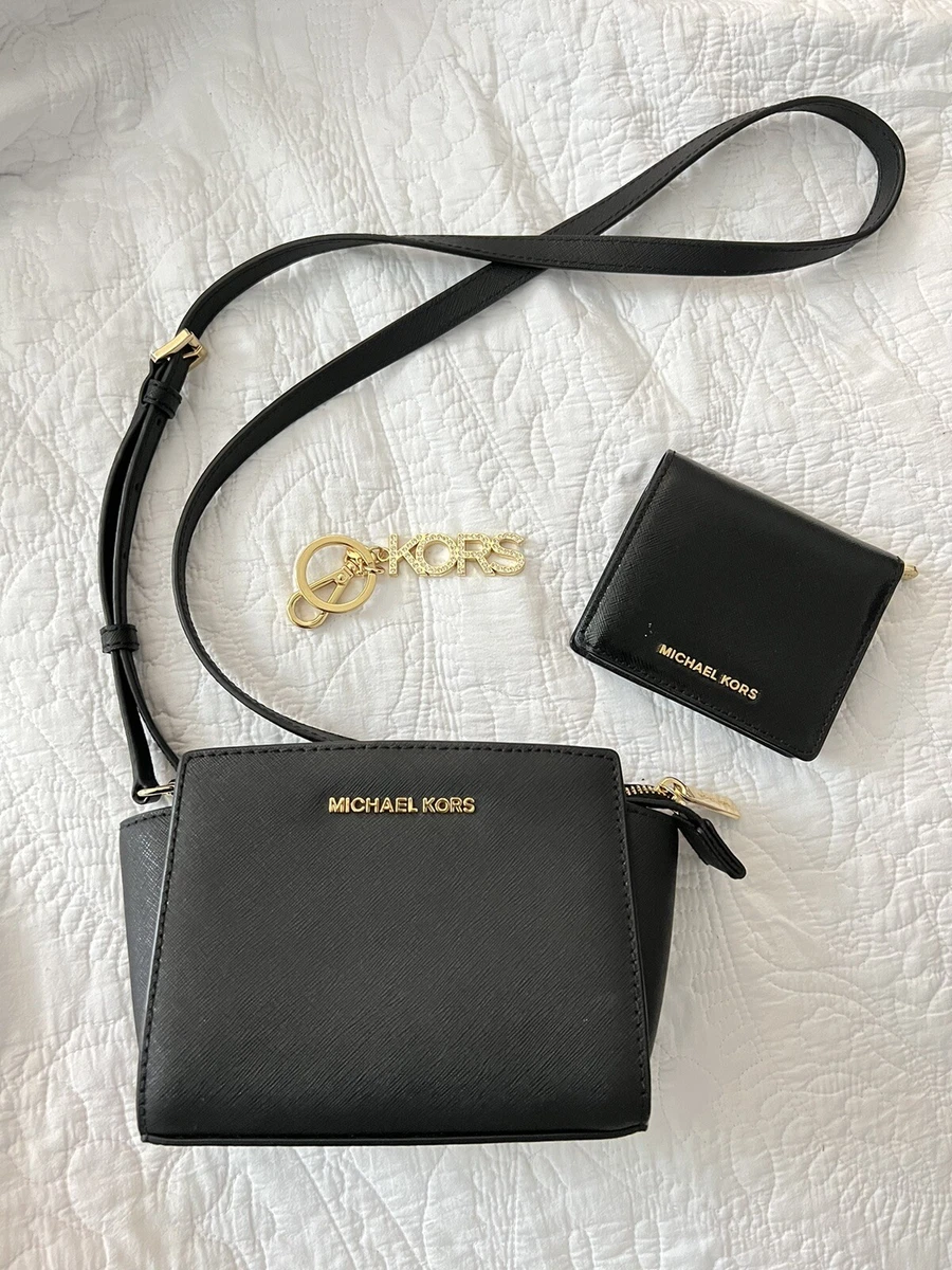 Michael Kors Selma Mini Saffiano Leather Messenger Bag Wallet