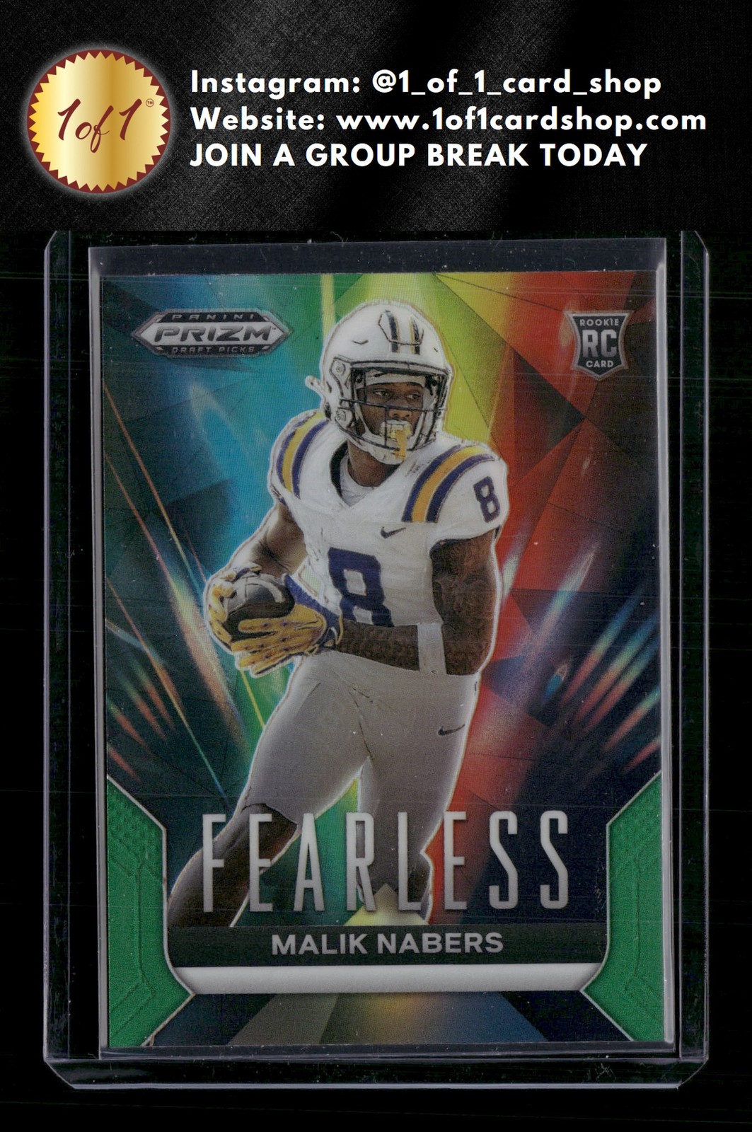 2024 Panini Prizm Draft Picks #F-MN Malik Nabers Fearless Green RC ZZ