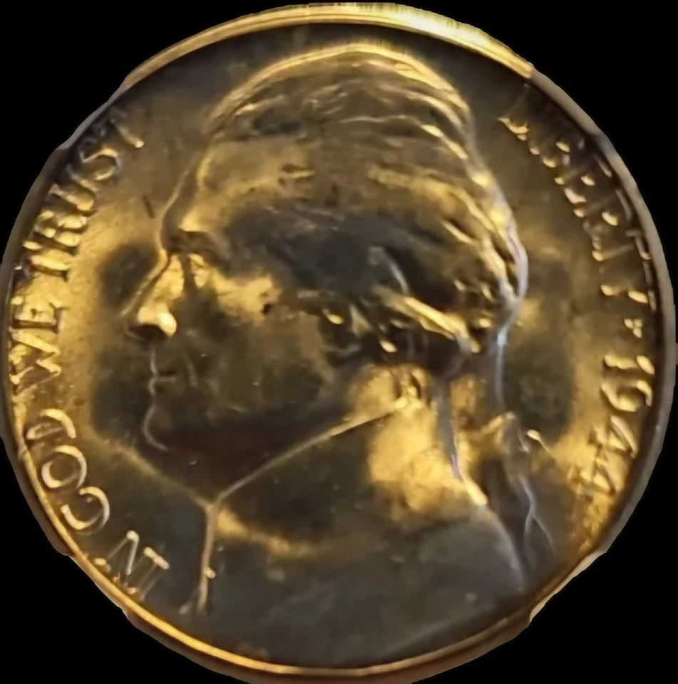 1944 D Jefferson Nickel NGC MS66/U.S. WWII Era M6 Bazooka Bag Fragment - Image 3 of 4