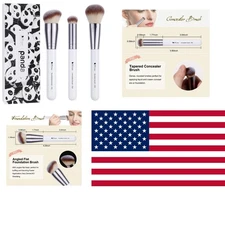 Face Makeup Brush Set: Foundation, Concealer & Blusher - 100%