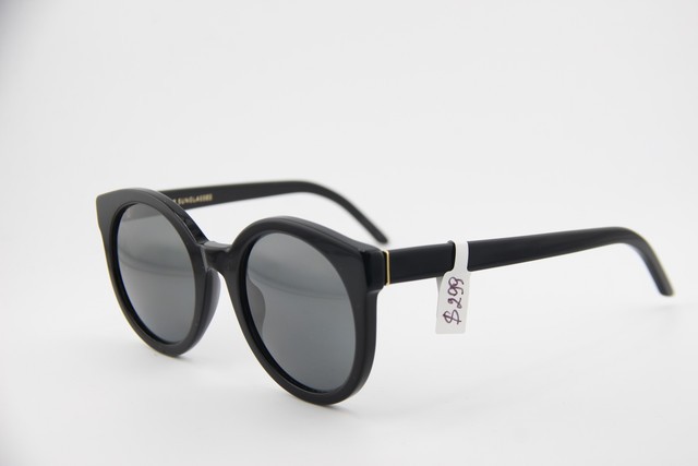 NUEVAS GAFAS DE SOL RETRO SUPER FUTURE TA7/3A NEGRAS DORADAS POLARIZADAS AUTÉNTICAS 53-24