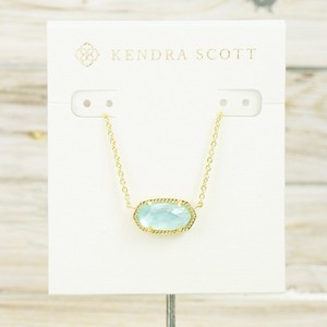 Authentic NWT Kendra Scott Elisa Light Blue Illusion Necklace Gold Plated March