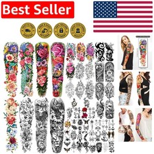 Easy Apply 55 Sheets Temporary Tattoos - Customizable Floral  Animal Designs
