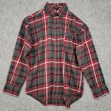 Ralph Lauren Shirt Boys 5 Green Red Plaid Flannel Button Down Long Sleeve Pony