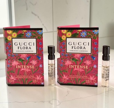 2X GUCCI FLORA Gorgeous Gardenia INTENSE EDP Sample 1.5ml (Lot of 2)|NEW RELEASE