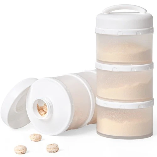 Baby Milk Powder Dispenser Container Stackable – White 2 Pack