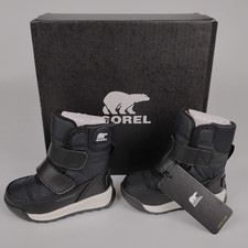 NEW Sorel Snow Boot Toddler Boy 4 Black Whitney II Strap WP Waterproof Insulated