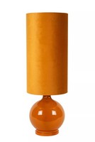 Stehlampe Stoff Schirm Glas Ockergelb Wohnzimmer 100 Cm E27 Stehleuchte Blendarm