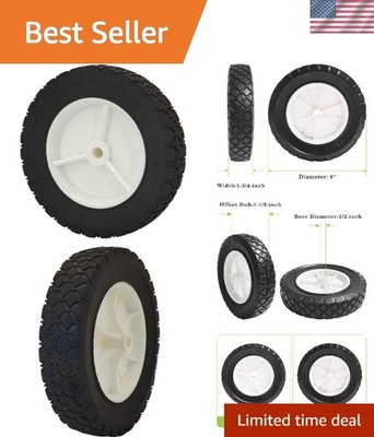 8 inch Plastic Wheel Replace Oregon 72-108 with 1/2'' Axle Bore