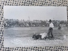 Rppc,1916 Pendelton Round-Up,Oregon,rodeo,Floyd Irwin,steer roping,Moorhouse Pht