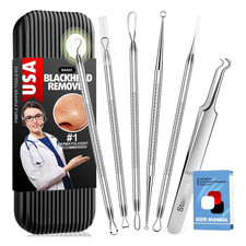 Blackhead Remover Tool Kit Acne Pimple Popper Extractor 6PCS w Case