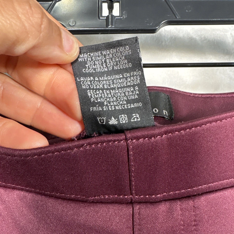 Atención Vestido Pantalones Leggins Simulación Jeans Pierna Cónica Borgoña Talla Mediana Foto 3 de 4