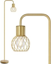 Brass Gold Standing Floor Lamp for Living Room - Modern Industrial Design wit...