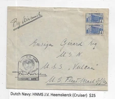 194x Dutch Navy Cruiser, HMNS J.V. Heemskerck, Colombia to USS Vulcan (M7146)